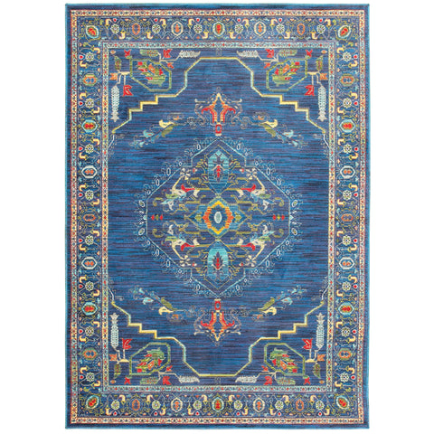 Image of Oriental Weavers Joli 564B4 1'10" X 3' 0" Traditional Blue Multi Medallion Rug-Wanderlust Rugs