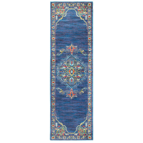 Image of Oriental Weavers Joli 564B4 1'10" X 3' 0" Traditional Blue Multi Medallion Rug-Wanderlust Rugs