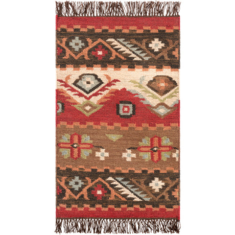 Image of Surya Jewel Tone Rustic Khaki, Dark Red, Dark Brown, Rose, Sage Rugs JT-8