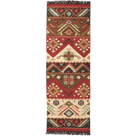 Image of Surya Jewel Tone Rustic Khaki, Dark Red, Dark Brown, Rose, Sage Rugs JT-8