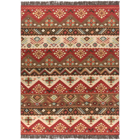 Image of Surya Jewel Tone Rustic Khaki, Dark Red, Dark Brown, Rose, Sage Rugs JT-8