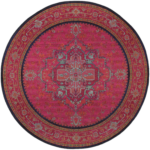 Image of Oriental Weavers Kaleidoscope 1332S 2' 7" X 10' 0" Traditional Pink Navy Oriental Runner Rug-Wanderlust Rugs