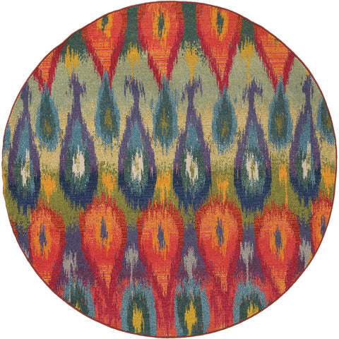 Image of Oriental Weavers Kaleidoscope 2061Z 2' 7" X 10' 0" Casual Multi Red Abstract Runner Rug-Wanderlust Rugs