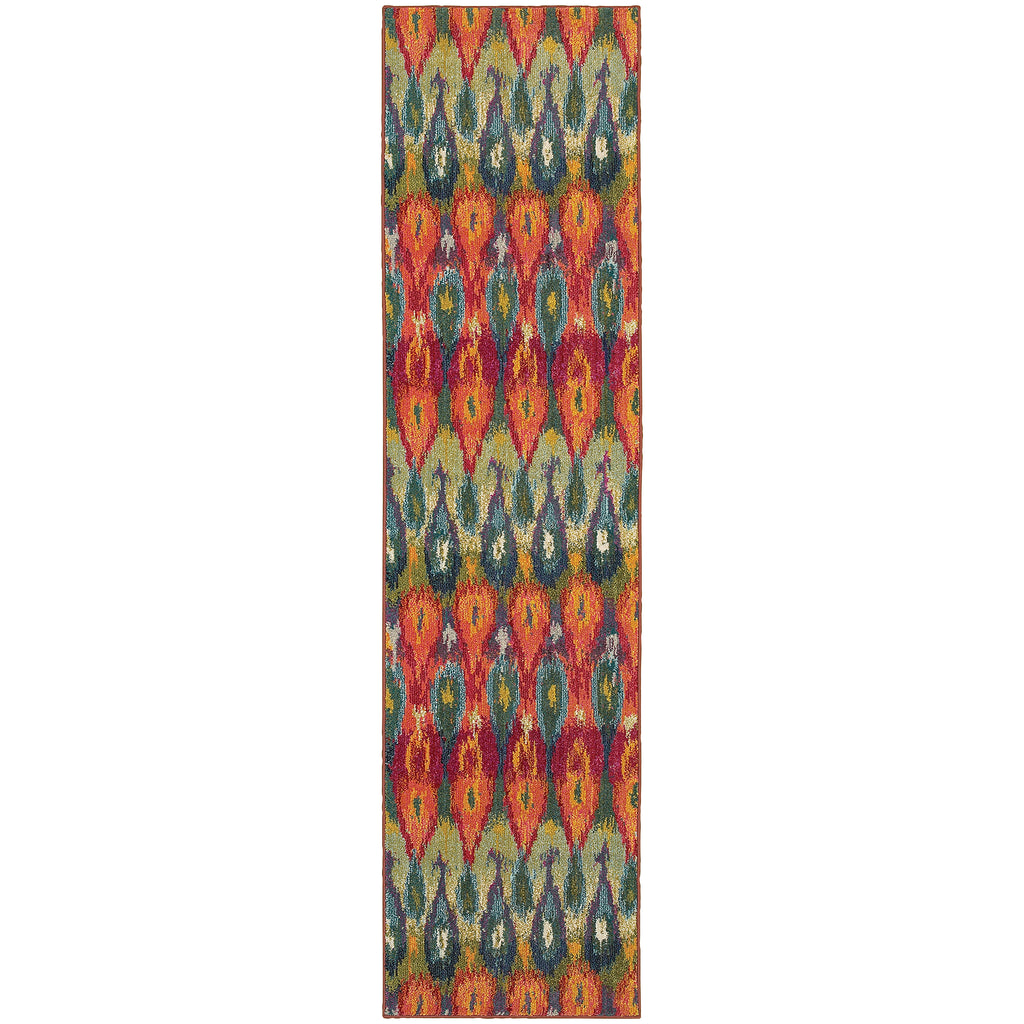 Oriental Weavers Kaleidoscope 2061Z 2' 7" X 10' 0" Casual Multi Red Abstract Runner Rug-Wanderlust Rugs