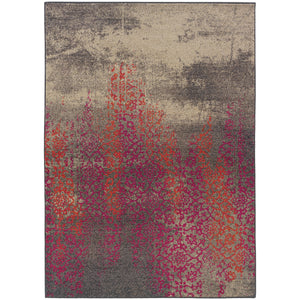 Oriental Weavers Kaleidoscope 504J5 2' 7" X 10' 0" Casual Grey Pink Abstract Runner Rug-Wanderlust Rugs