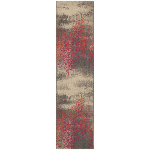 Image of Oriental Weavers Kaleidoscope 504J5 2' 7" X 10' 0" Casual Grey Pink Abstract Runner Rug-Wanderlust Rugs