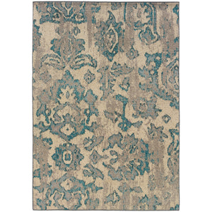 Oriental Weavers Kaleidoscope 8023Y 2' 7" X 10' 0" Casual Ivory Blue Floral Runner Rug-Wanderlust Rugs