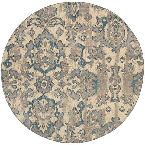 Image of Oriental Weavers Kaleidoscope 8023Y 2' 7" X 10' 0" Casual Ivory Blue Floral Runner Rug-Wanderlust Rugs