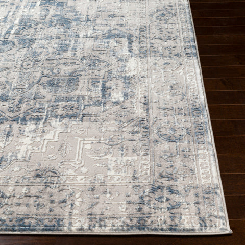 Image of Surya Katmandu Traditional Navy, Denim, Charcoal, Light Gray, Ivory, Medium Gray Rugs KAT-2306