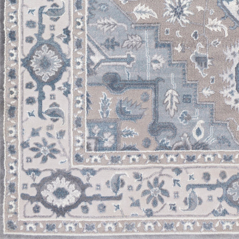 Image of Surya Katmandu Traditional Navy, Denim, Charcoal, Light Gray, Ivory, Medium Gray Rugs KAT-2308