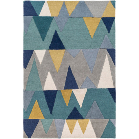 Image of Surya Kennedy Modern Bright Blue, Aqua, Wheat, Navy, Medium Gray, Teal Rugs KDY-3012