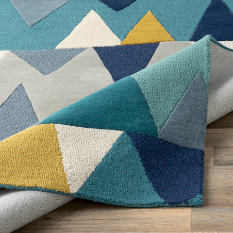 Image of Surya Kennedy Modern Bright Blue, Aqua, Wheat, Navy, Medium Gray, Teal Rugs KDY-3012