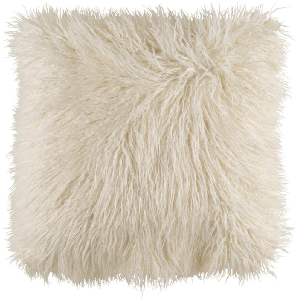Surya Kharaa Hide, Leather & Fur White Pillow Kit KHR-005-Wanderlust Rugs