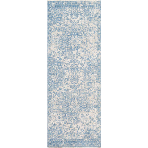 Image of Surya Kilim Traditional Denim, White, Cream Rugs KLM-2305