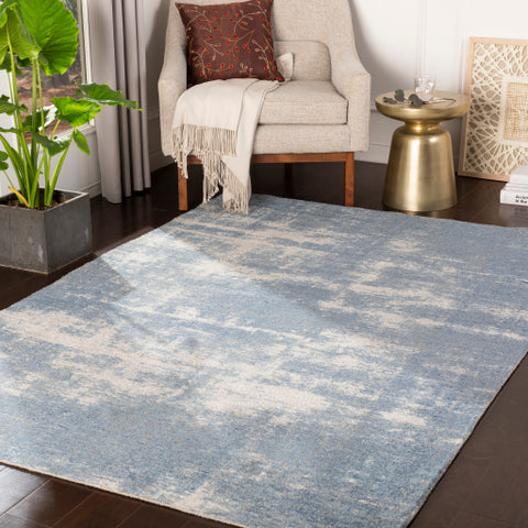 Image of Surya Kilim Modern Denim, White, Cream Rugs KLM-2307