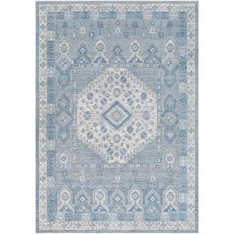 Image of Surya Kilim Traditional Denim, White, Cream Rugs KLM-2309