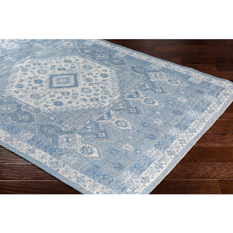 Image of Surya Kilim Traditional Denim, White, Cream Rugs KLM-2309