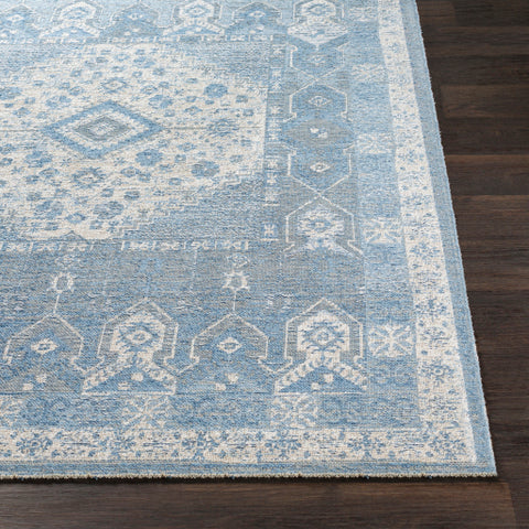 Image of Surya Kilim Traditional Denim, White, Cream Rugs KLM-2309