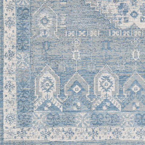 Image of Surya Kilim Traditional Denim, White, Cream Rugs KLM-2309