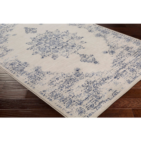 Image of Surya Kaitlyn Traditional Sky Blue, Navy, Ivory Rugs KTN-1015