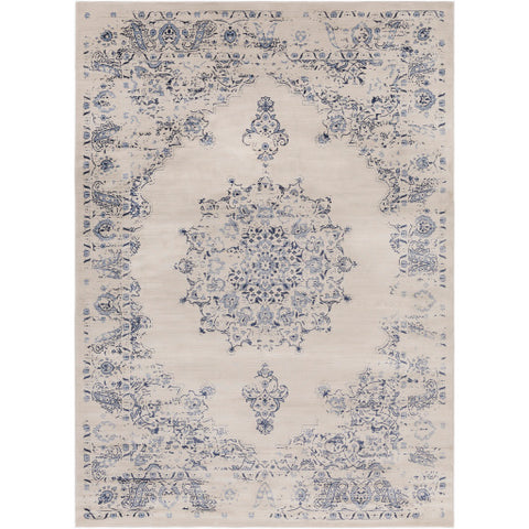 Image of Surya Kaitlyn Traditional Sky Blue, Navy, Ivory Rugs KTN-1015