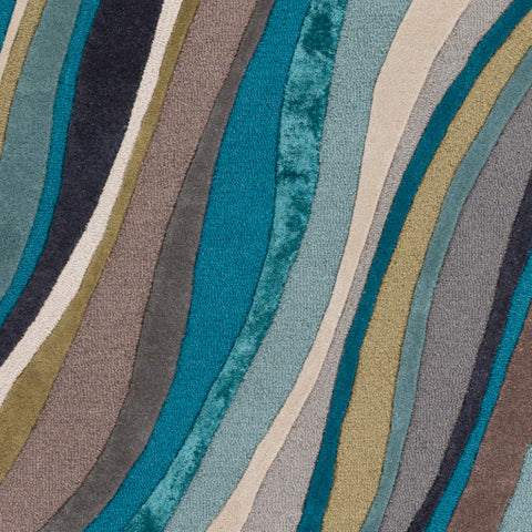 Image of Surya Lounge Modern Teal, Aqua, Taupe, Cream, Dark Brown, Ink Rugs LGE-2293