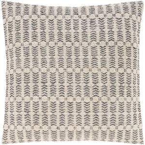 Surya Leif Texture Charcoal, White Pillow Cover LIF-001-Wanderlust Rugs