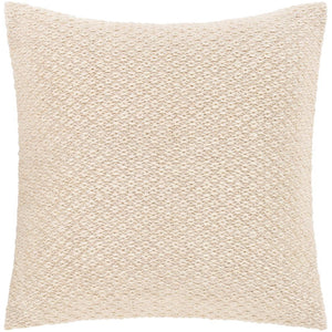 Surya Leif Texture Cream, White Pillow Cover LIF-002-Wanderlust Rugs