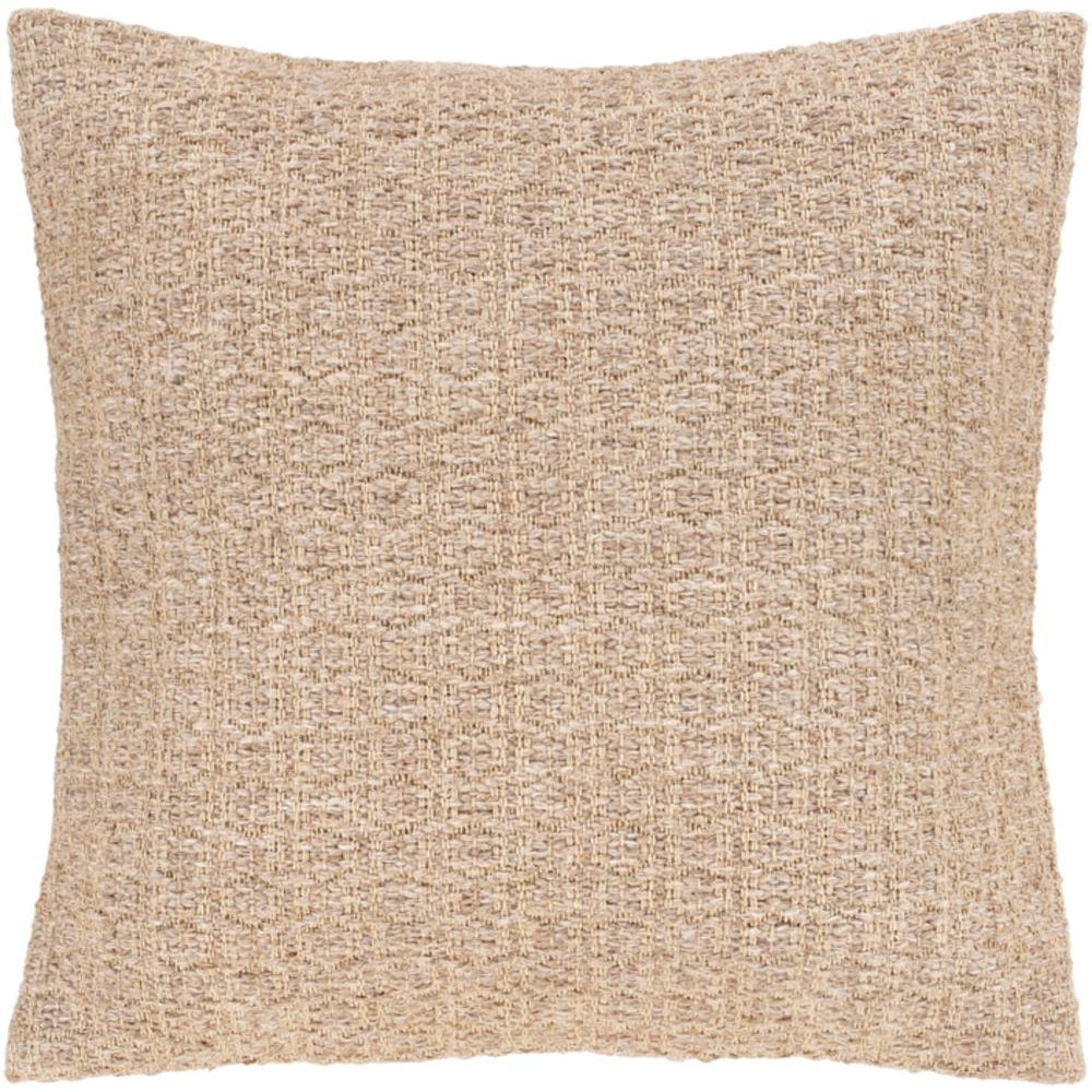 Surya Leif Texture Cream, Taupe Pillow Cover LIF-003-Wanderlust Rugs