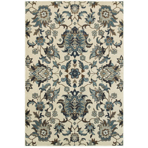 Oriental Weavers Linden 7811A 1'10" X 3' 0" Casual Ivory Blue Floral Rug-Wanderlust Rugs