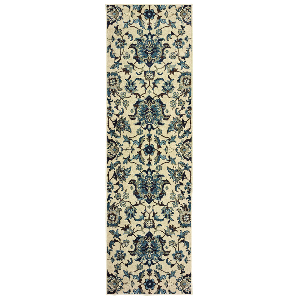 Oriental Weavers Linden 7811A 1'10" X 3' 0" Casual Ivory Blue Floral Rug-Wanderlust Rugs