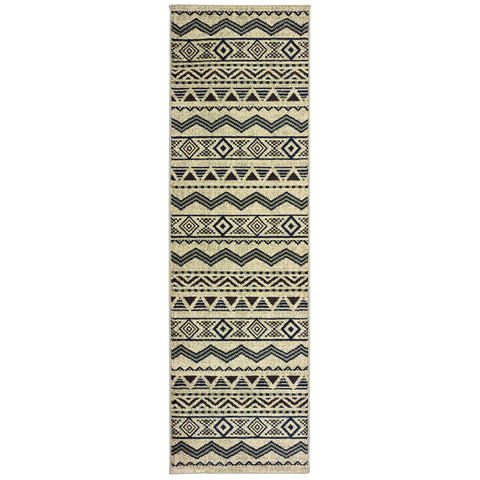 Image of Oriental Weavers Linden 7824A 1'10" X 3' 0" Casual Grey Blue Chevron Rug-Wanderlust Rugs