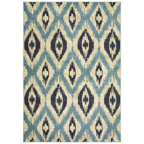 Image of Oriental Weavers Linden 7825C 1'10" X 3' 0" Casual Blue Grey Lattice Rug-Wanderlust Rugs