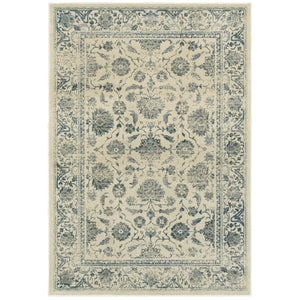 Oriental Weavers Linden 7909A 1'10" X 3' 0" Traditional Ivory Blue Distressed Rug-Wanderlust Rugs