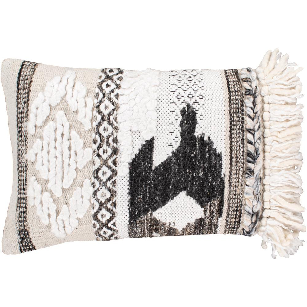 Surya Leonese Bohemian/Global White, Beige, Black, Tan Pillow Cover LOS-001-Wanderlust Rugs