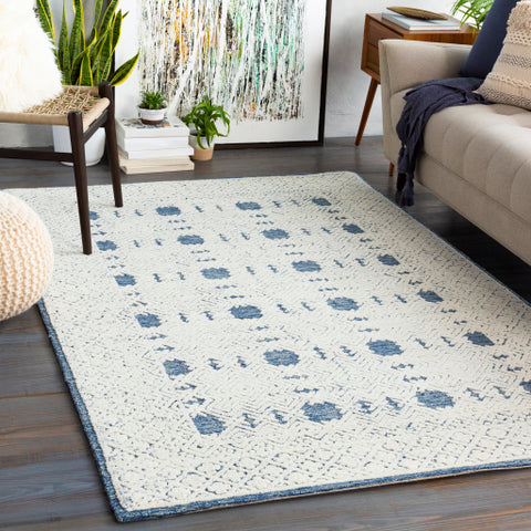 Image of Surya Louvre Traditional Navy, Cream, Ice Blue Rugs LOU-2300