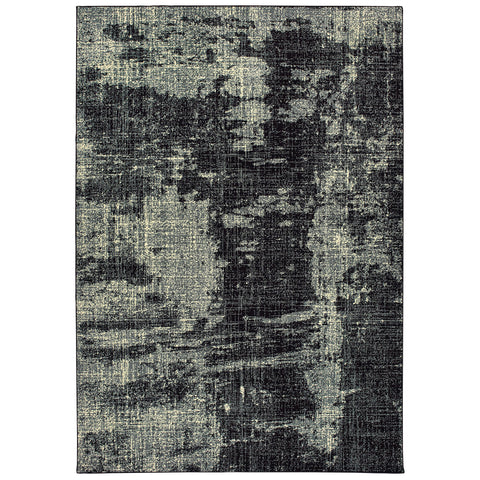 Image of Oriental Weavers Luna 1805K 2' 3" X 7' 6" Contemporary Black Ivory Distressed Runner Rug-Wanderlust Rugs