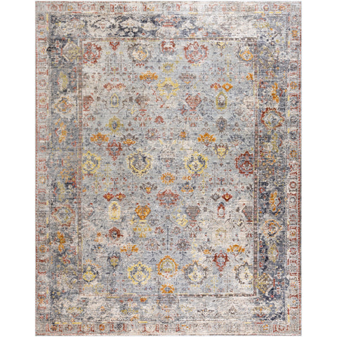Image of Surya Liverpool Traditional Charcoal, Medium Gray, Silver Gray, White, Ivory, Camel, Bright Yellow, Dark Red, Wheat, Bright Orange, Pale Pink, Burnt Orange Rugs LVP-2300