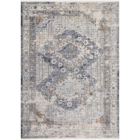 Surya Liverpool Traditional Charcoal, Medium Gray, Silver Gray, White, Ivory, Camel Rugs LVP-2301