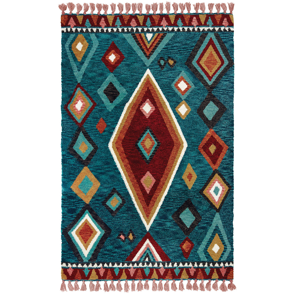 Oriental Weavers Madison 61402 2' 6" X 8' Casual Blue Pink Tribal Runner Rug-Wanderlust Rugs