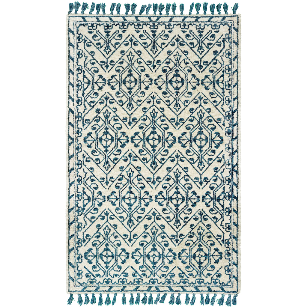 Oriental Weavers Madison 61408 2' 6" X 8' Casual Ivory Blue Tribal Runner Rug-Wanderlust Rugs