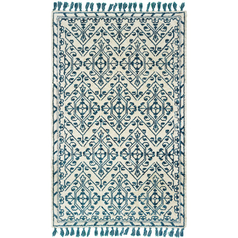 Image of Oriental Weavers Madison 61408 2' 6" X 8' Casual Ivory Blue Tribal Runner Rug-Wanderlust Rugs