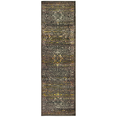 Image of Oriental Weavers Mantra 508N7 2' 3" X 7' 6" Traditional Grey Gold Distressed Runner Rug-Wanderlust Rugs