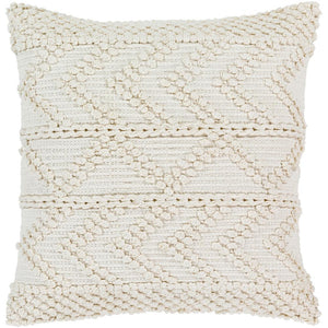Surya Merdo Texture Cream, White Pillow Cover MDO-001-Wanderlust Rugs