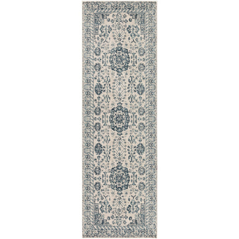 Image of Surya Mesopotamia Traditional Medium Gray, Teal, Navy, Denim, Ivory, Camel Rugs MEP-2300