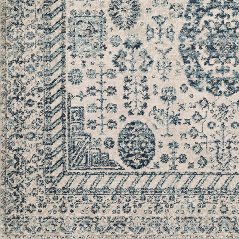 Image of Surya Mesopotamia Traditional Medium Gray, Teal, Navy, Denim, Ivory, Camel Rugs MEP-2300