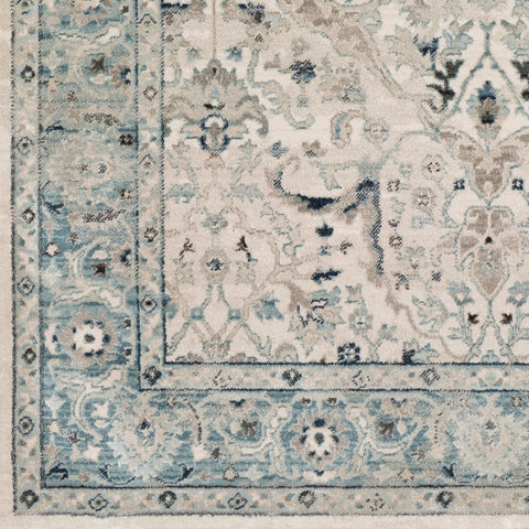 Image of Surya Mesopotamia Traditional Medium Gray, Teal, Ivory, Navy, Denim, Black, Camel Rugs MEP-2304