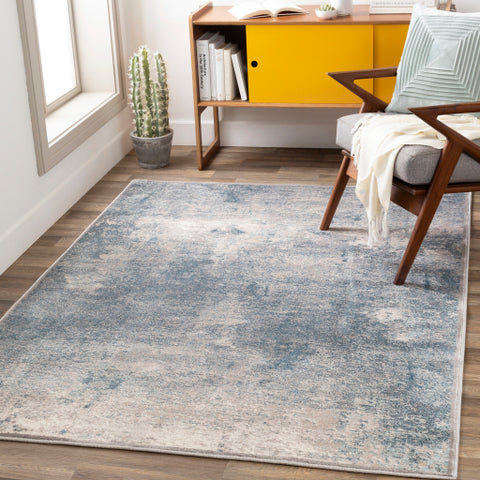 Image of Surya Mediterranean Modern Ivory, Tan, Dark Blue, Aqua Rugs MIE-1003