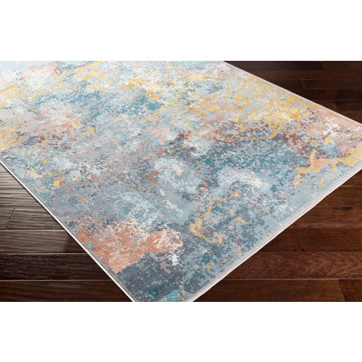 Surya Mediterranean Modern Aqua, Dark Blue, Terracotta, Ivory, Saffron, Tan Rugs MIE-1005