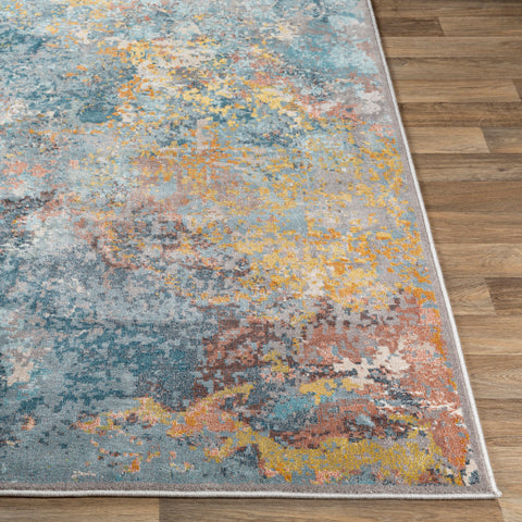 Image of Surya Mediterranean Modern Aqua, Dark Blue, Terracotta, Ivory, Saffron, Tan Rugs MIE-1005